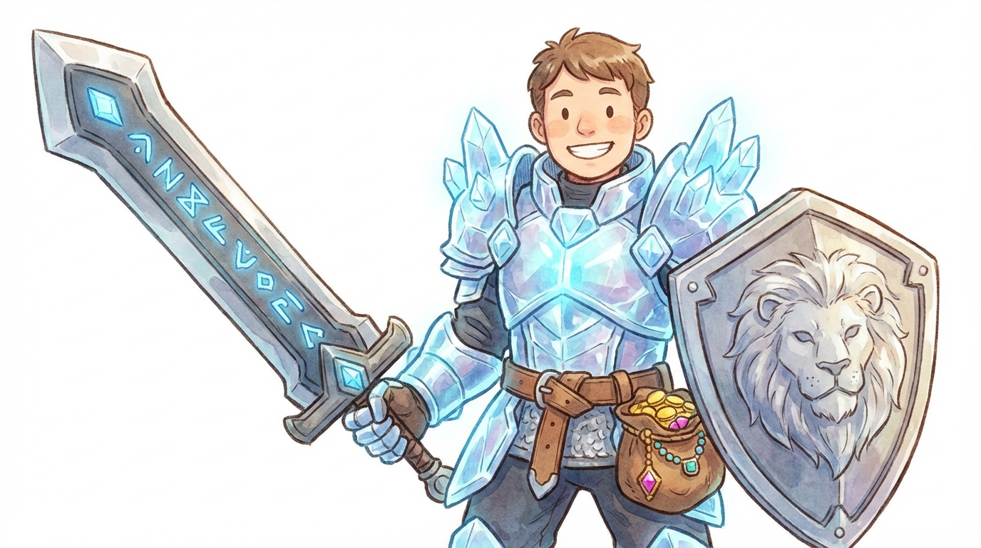 最強の武器を持った人の画像