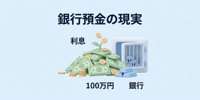 銀行にお金を預けても増えない現実