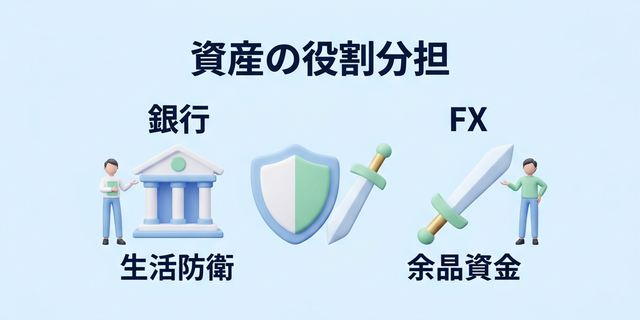 銀行預金とFXの役割分担