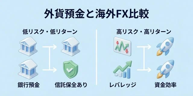 外貨預金 vs 海外FX：6つの視点で徹底比較
