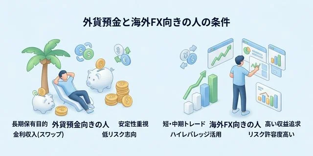 外貨預金に向いている人・海外FXに向いている人