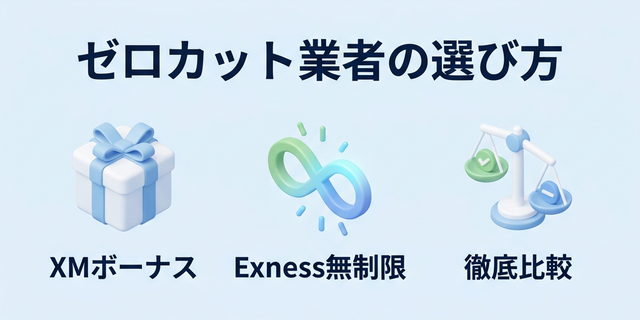 ゼロカット業者の選び方｜XMとExnessの違い