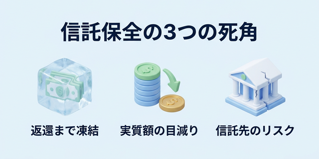 信託保全の３つの死角（返還凍結・目減り・信託先リスク）