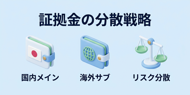 証拠金の分散戦略（国内メイン・海外サブ・リスク分散）