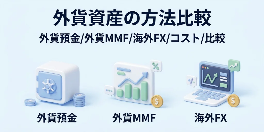 2. 外貨預金・外貨建てMMF・海外FX——外貨資産を持つ3つの方法とコスト比較