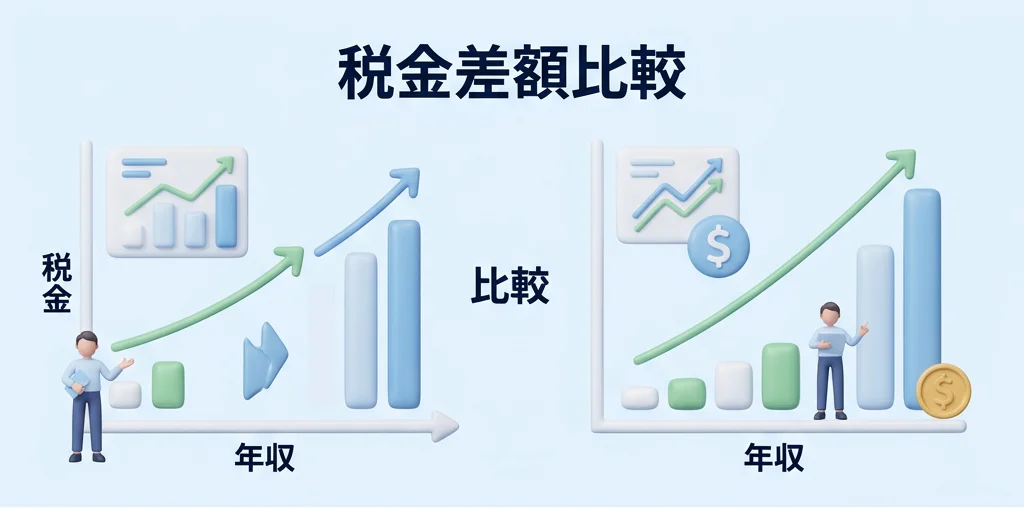 3. 年収別シミュレーション：実際にいくら差が出るか