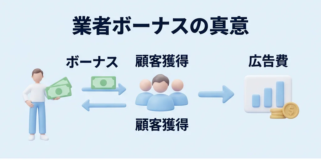 3. なぜ業者はタダでお金を配るのか？ボーナス提供側の本当の狙い
