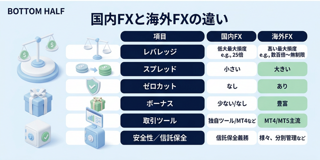 国内FXと海外FXの違いの図解