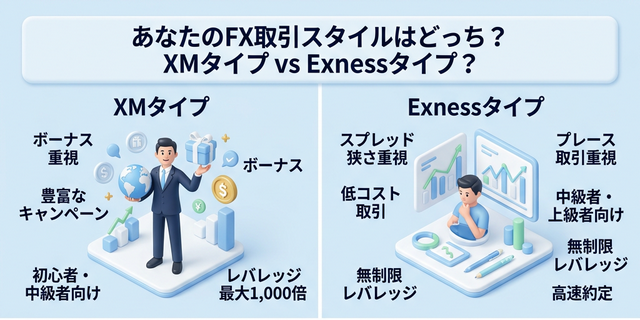 XMタイプ？ Exnessタイプ？の図解